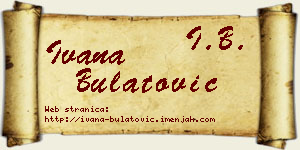 Ivana Bulatović vizit kartica